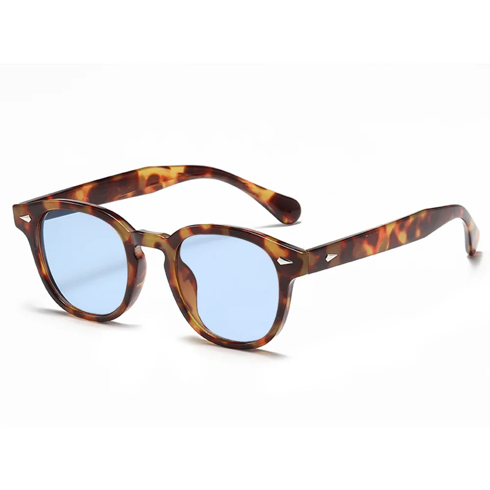 Round Sunglasses — Leopard / Blue