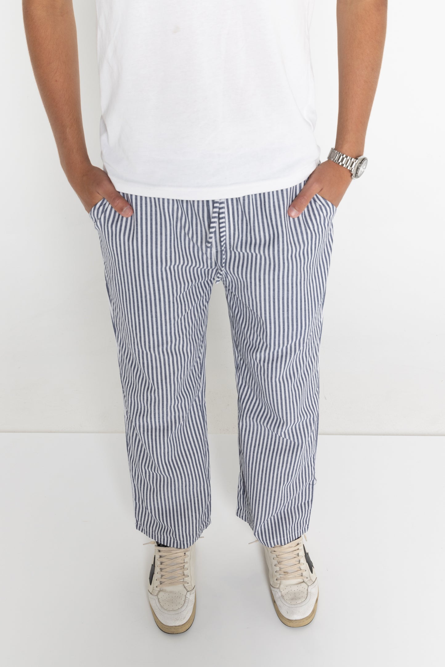 MONACO STRIPED LINEN PANTS