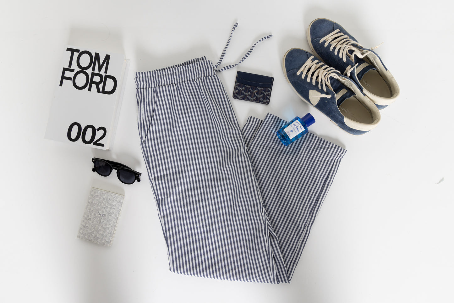 MONACO STRIPED LINEN PANTS