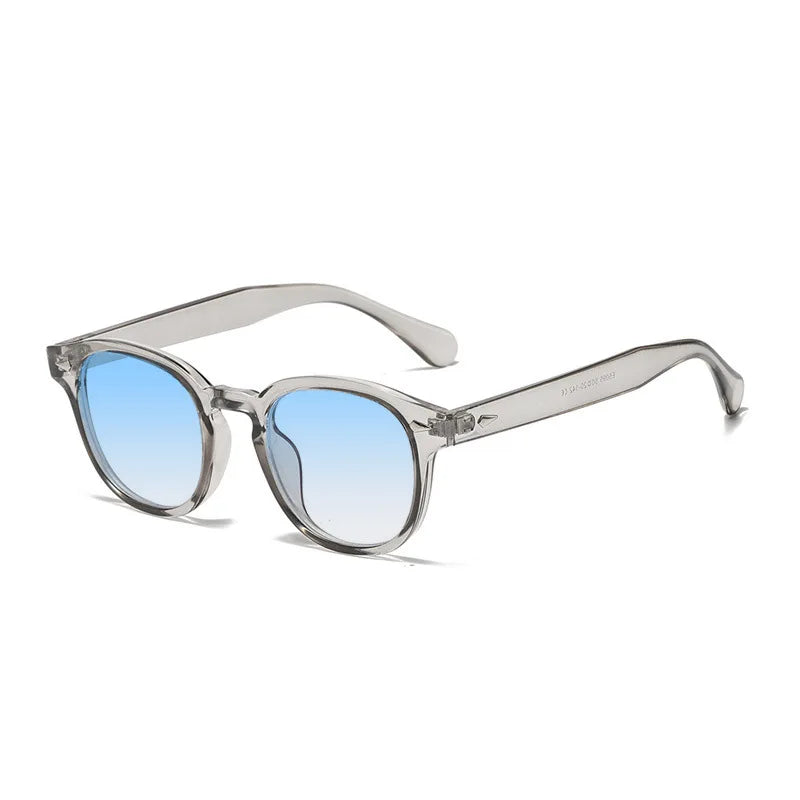 Round Sunglasses — Grey / Blue