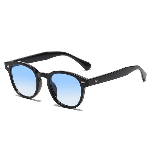 Round Sunglasses — Black / Gradient Blue