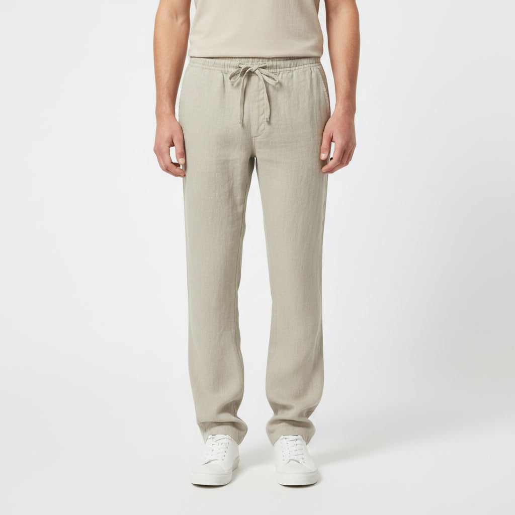 Linen Pants — Beige