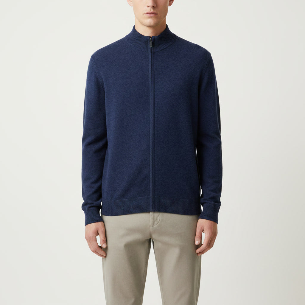 Full Zip Sweater — Navy