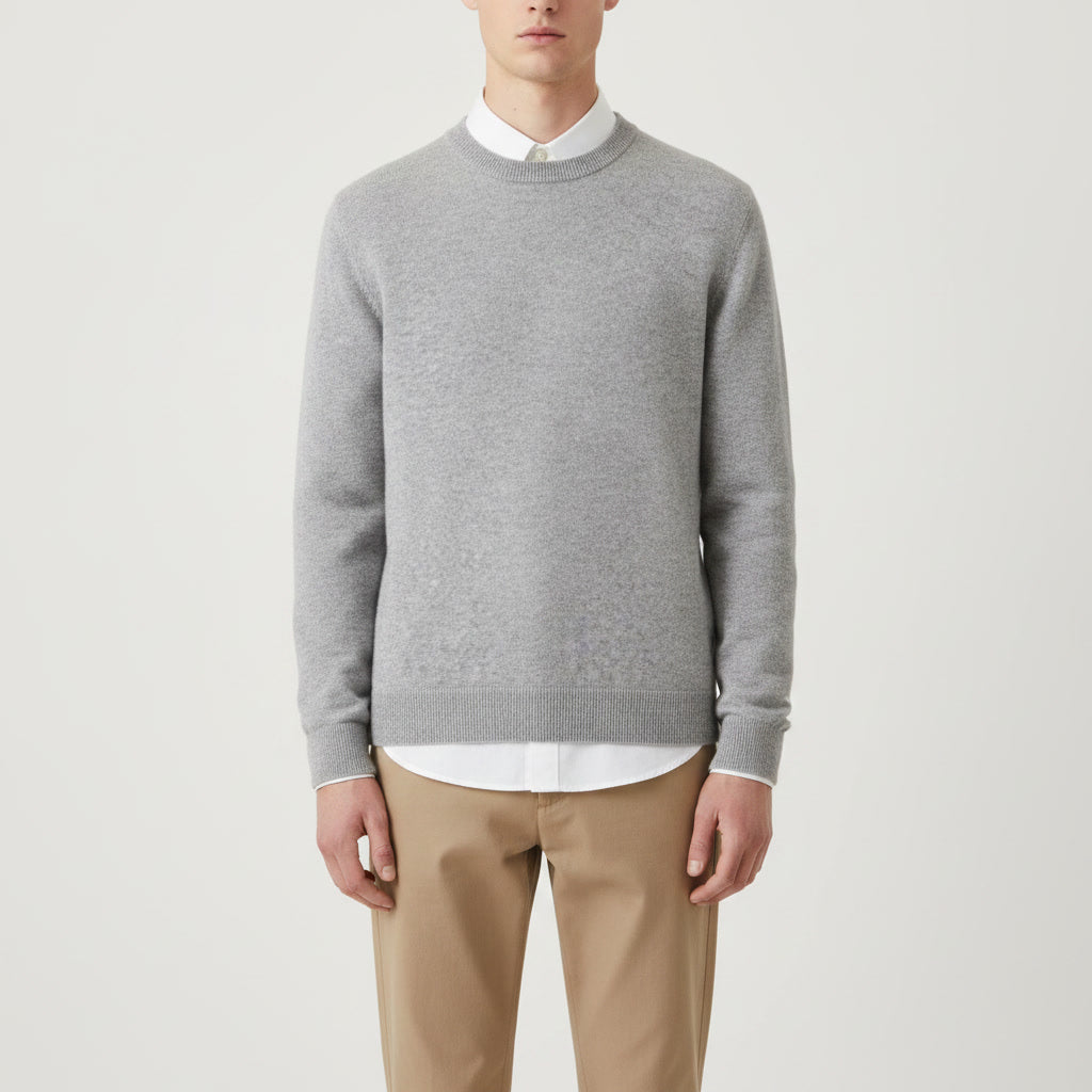 Cashmere Sweater — Light Grey
