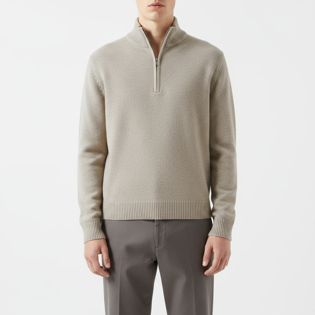 Quarter Zip — Light Grey