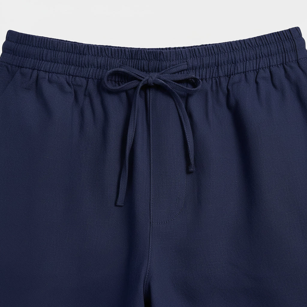 Linen Shorts — Navy