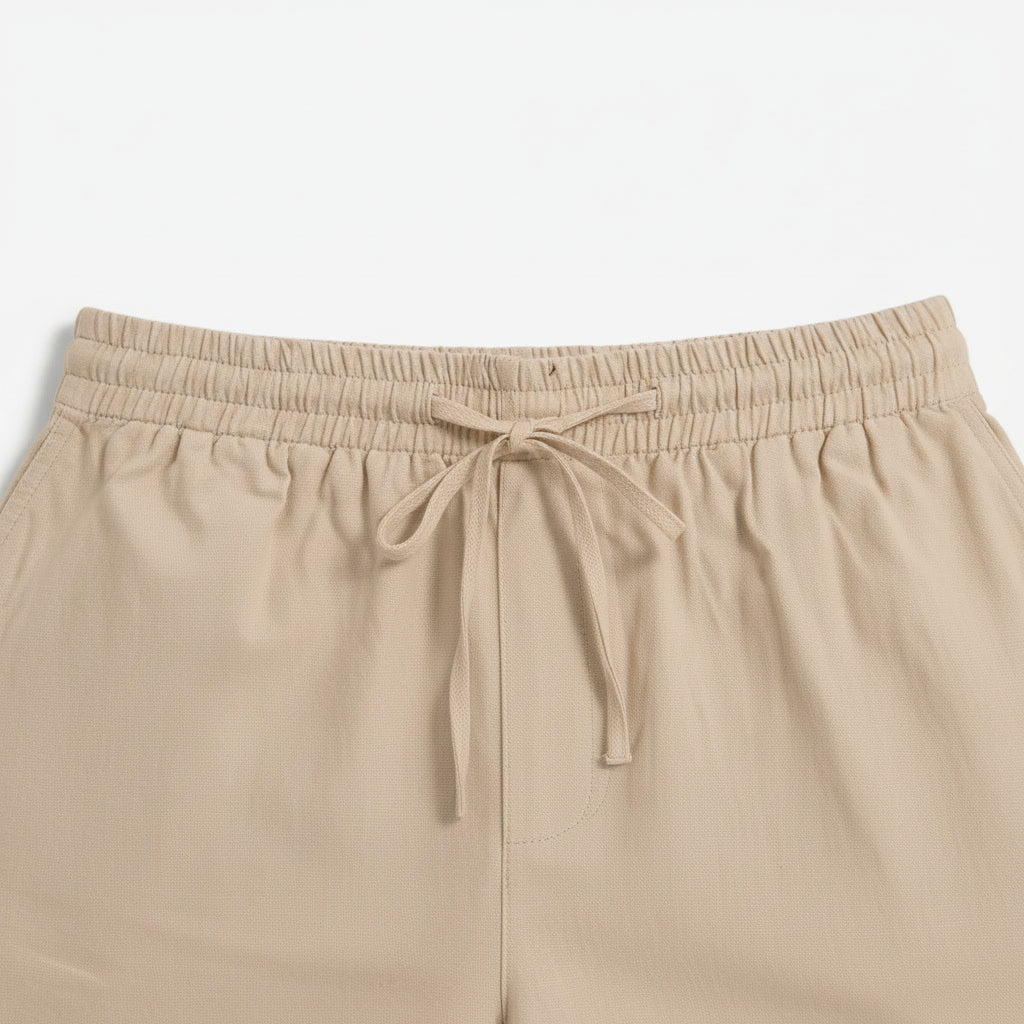 Linen Shorts — Khaki