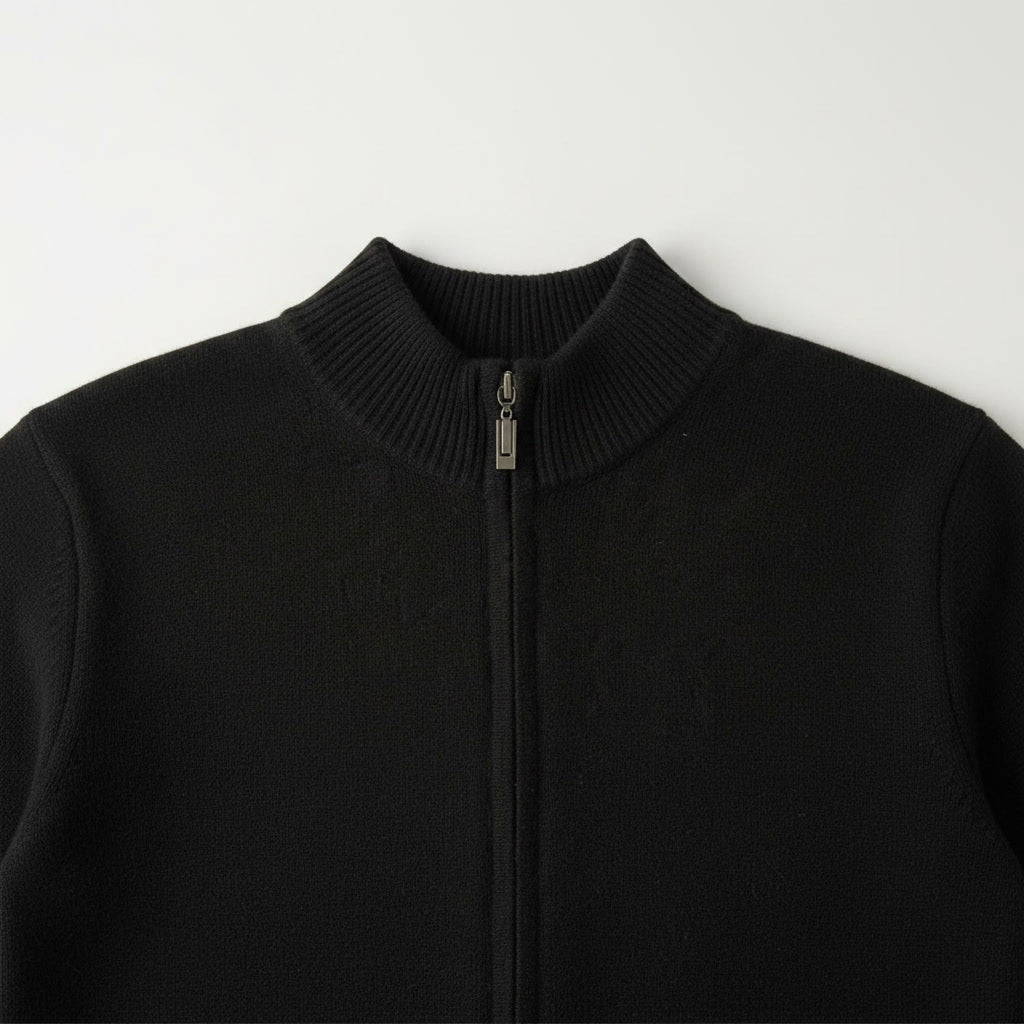 Full Zip Sweater — Black