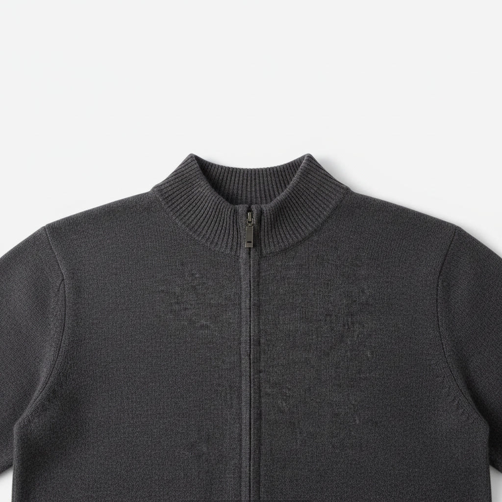 Full Zip Sweater — Charcoal
