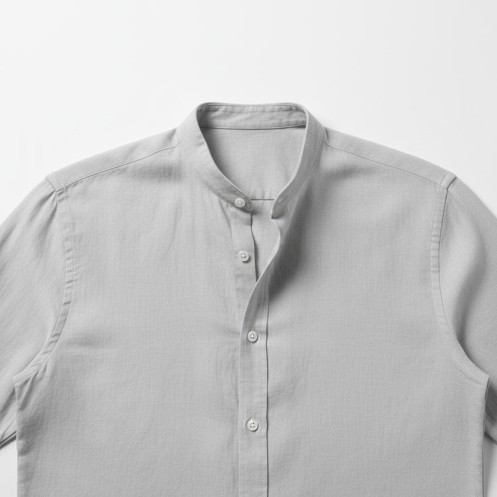 Linen Button Shirt — Grey