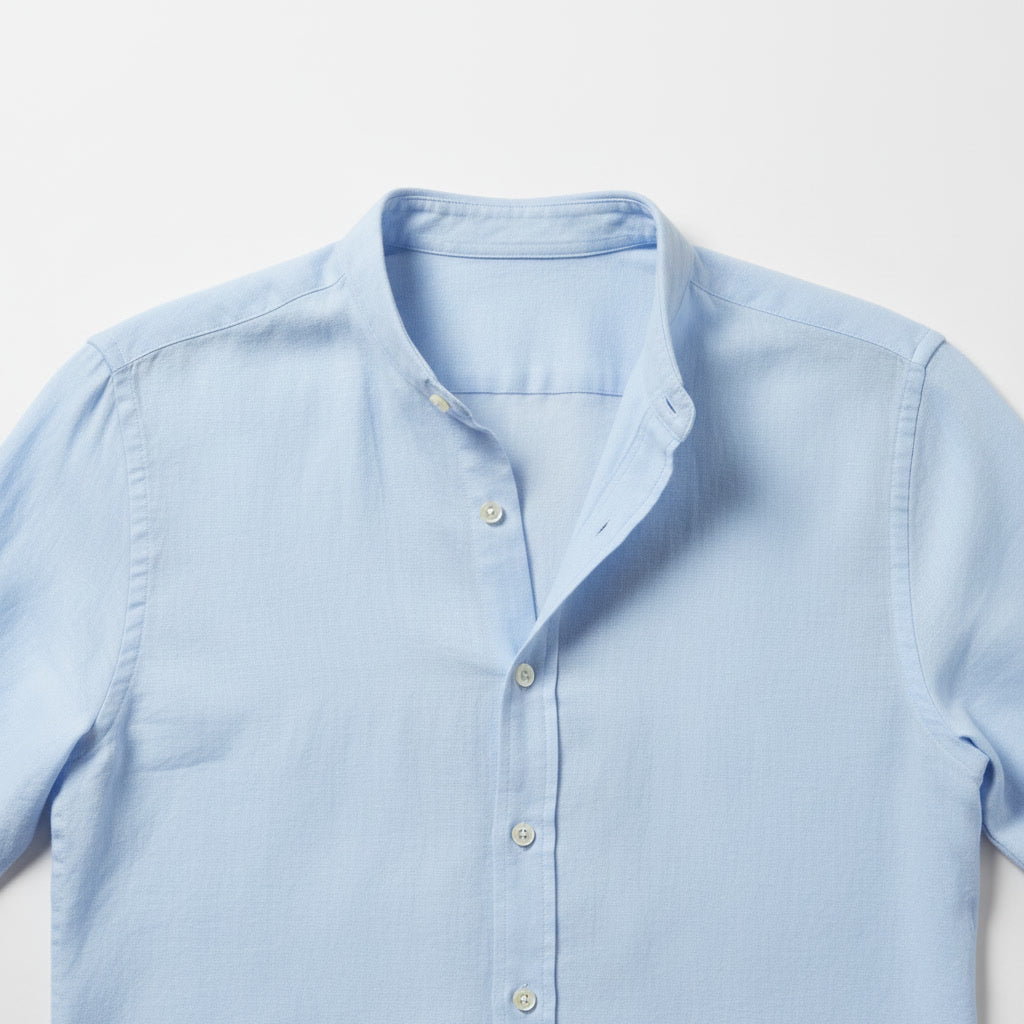 Linen Button Shirt — Blue