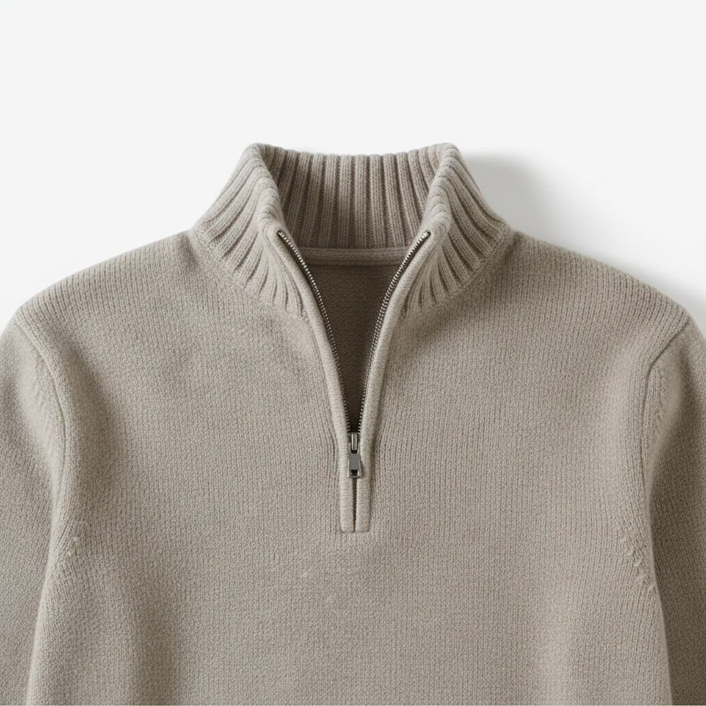 Quarter Zip — Light Grey