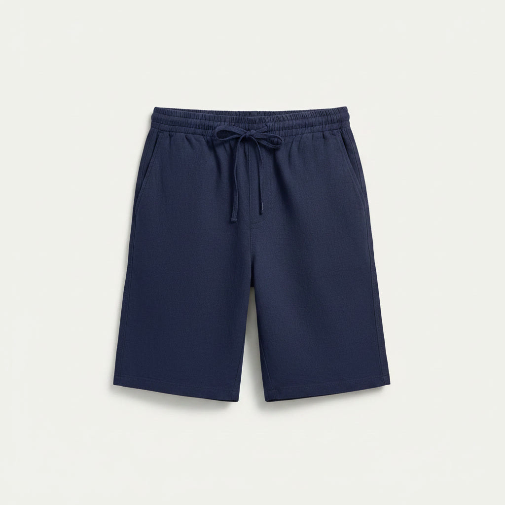 Linen Shorts — Navy