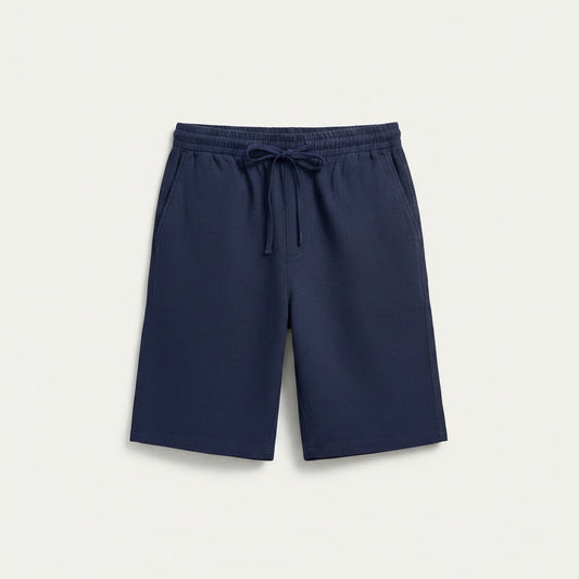 Linen Shorts — Navy