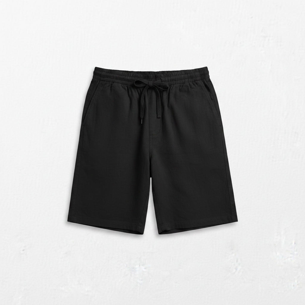 Linen Shorts — Black