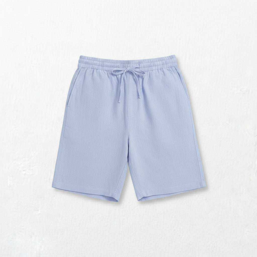 Linen Shorts — Blue