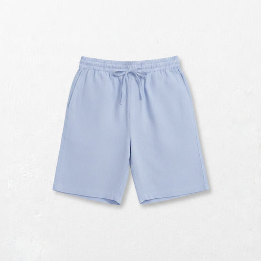 Linen Shorts — Blue