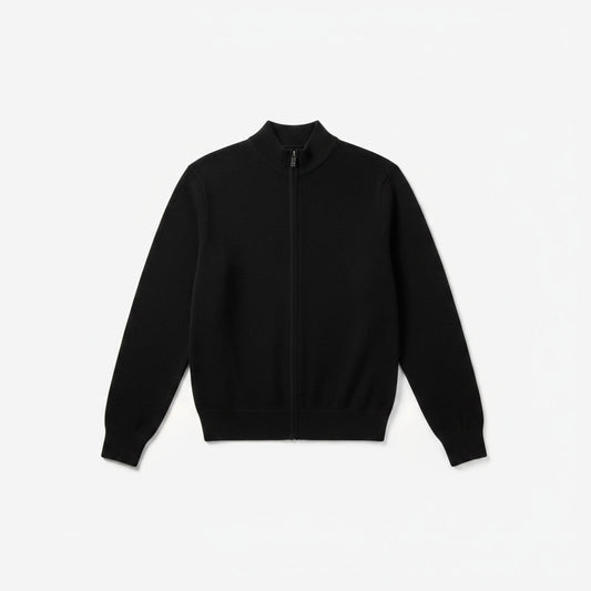 Full Zip Sweater — Black
