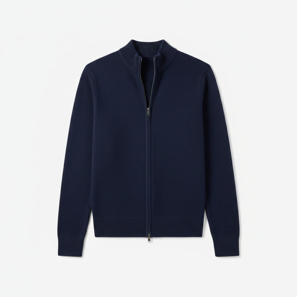 Full Zip Sweater — Navy