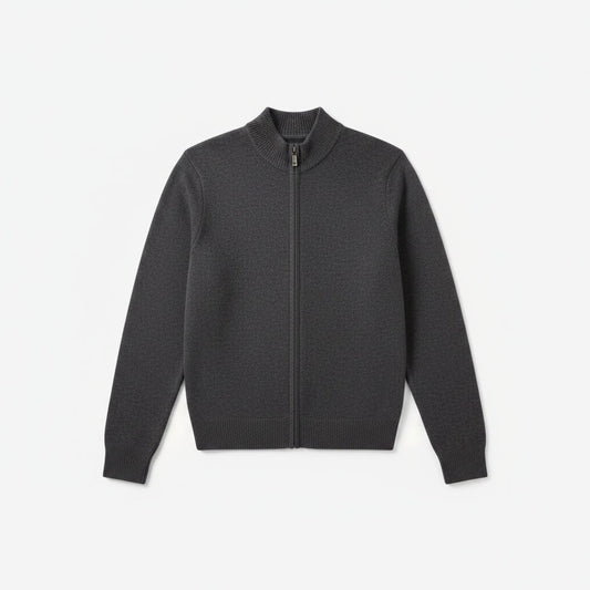 Full Zip Sweater — Charcoal