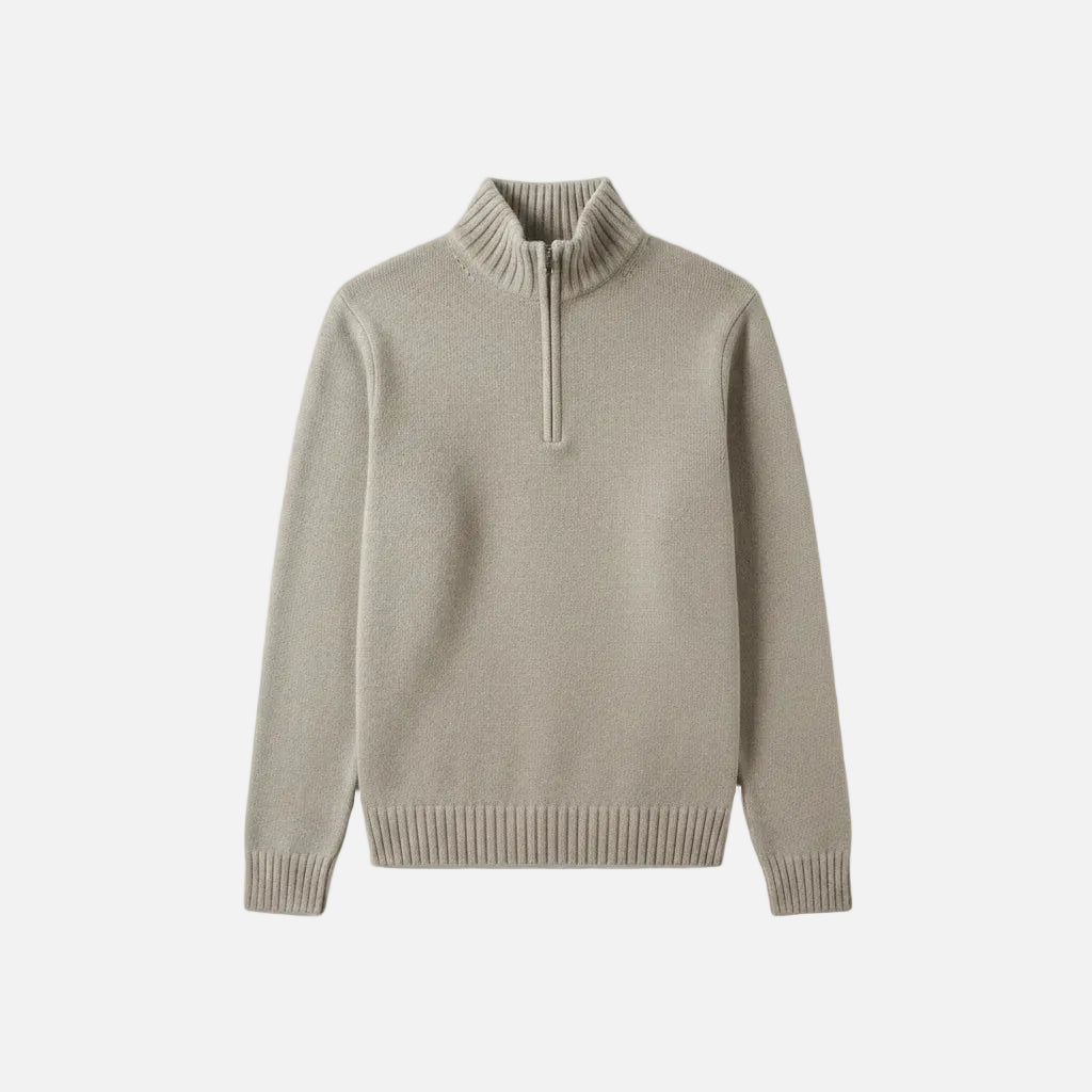 Quarter Zip — Light Grey