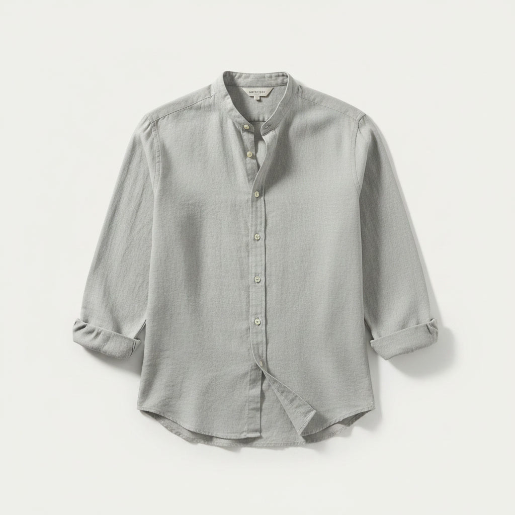 Linen Button Shirt — Grey