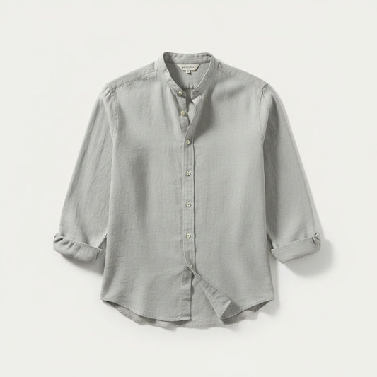 Linen Button Shirt — Grey
