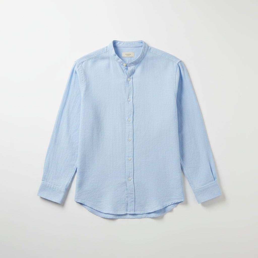 Linen Button Shirt — Blue