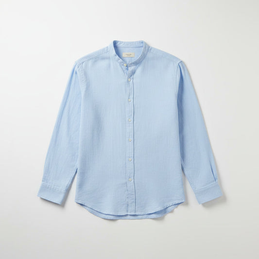 Linen Button Shirt — Blue