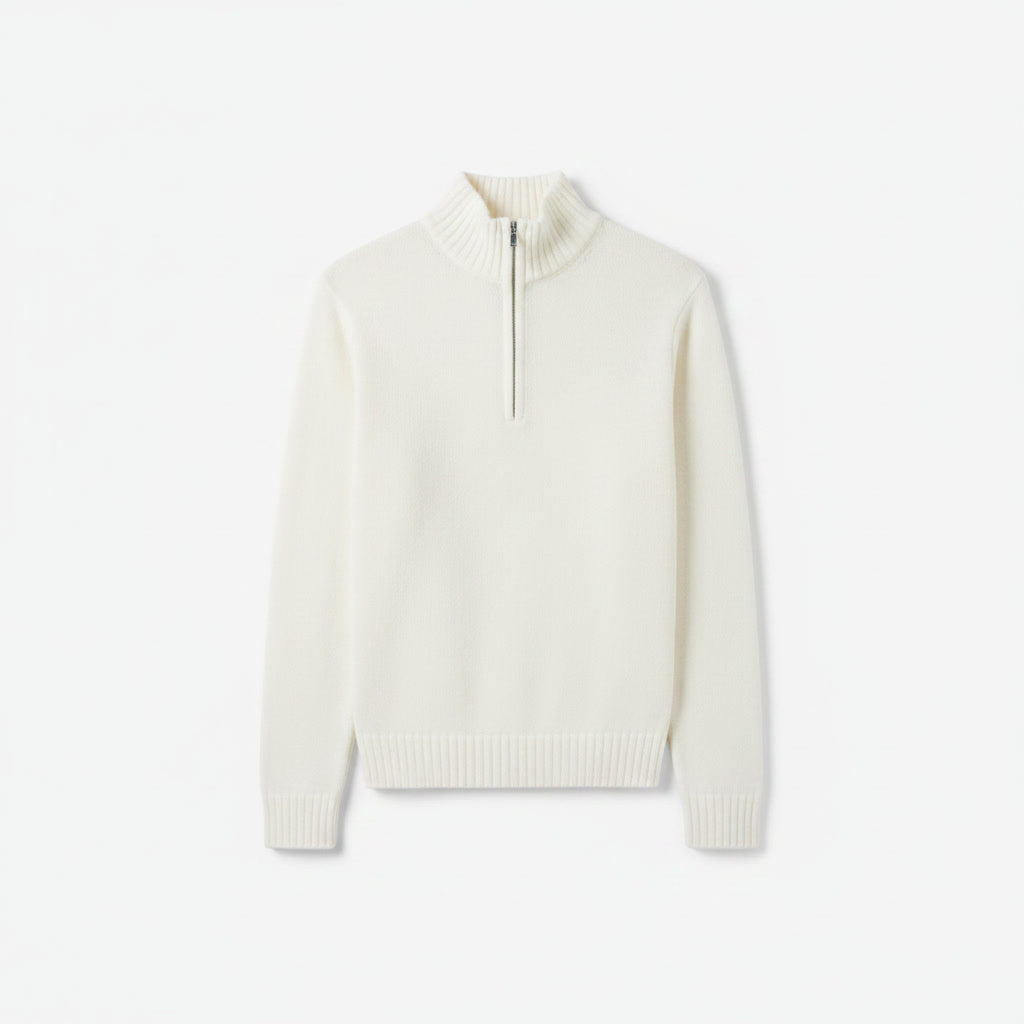 Quarter Zip — White