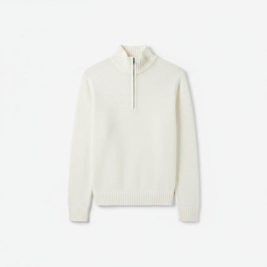 Quarter Zip — White