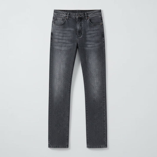 Straight Fit Jeans — Black Grey